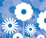 Blue card with flowers